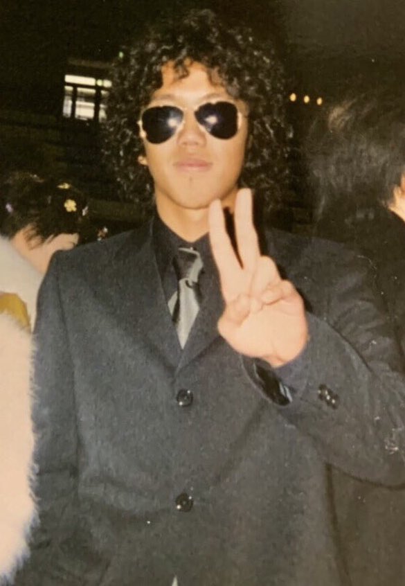 成人の日。20年以上も前。笑 俳優の松田優作さんに憧れて、 アフロに