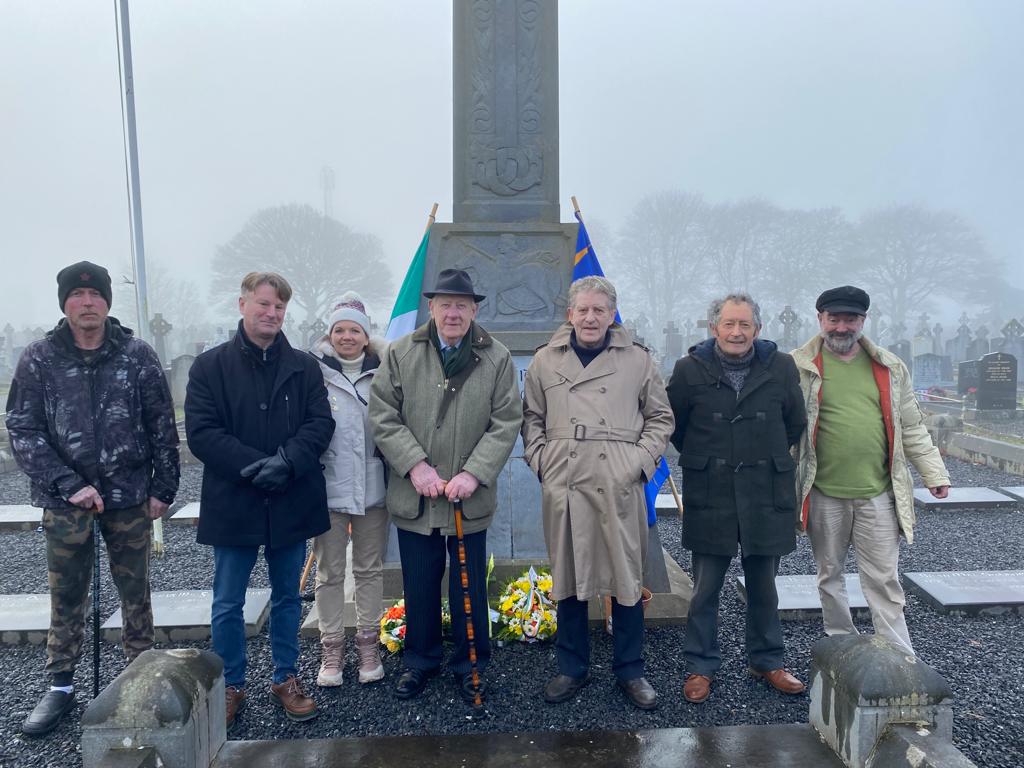 IRB Chairman and Óglaigh na hÉireann Commander-in-Chief John D. Flanagan and IRB President and President of the Irish Republic William J. McGuire and others at Sean South Commemoration in Limerick 7-1-2024. #OglaighnahEireann #SeanSouth