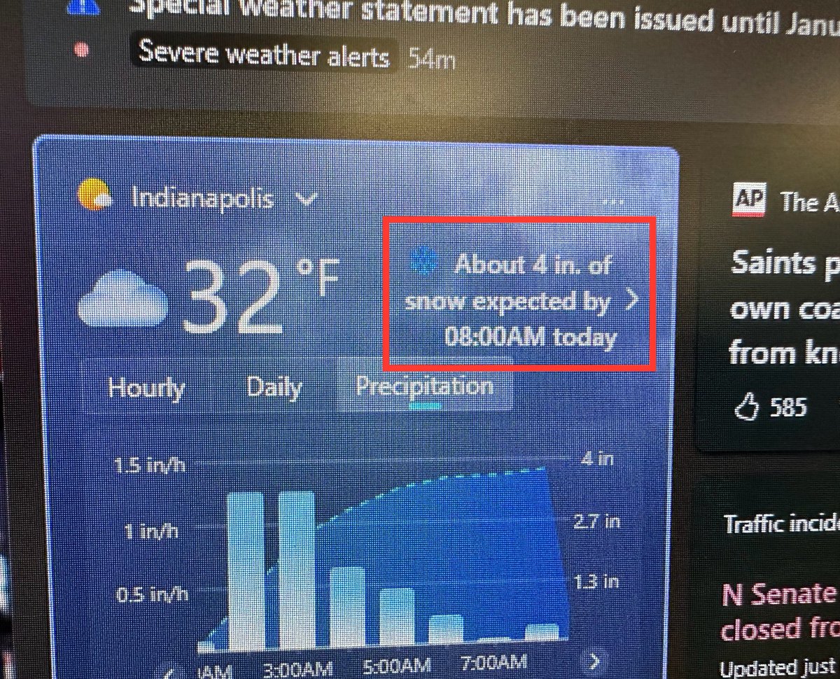 B_Carp01's tweet photo. Reason number 9474939474 why we don’t trust crap weather apps. Indianapolis will NOT be seeing 4” of snow this morning, or from this entire system. #Indy #INwx #weather #crapapp https://t.co/rD7FyWS6iW