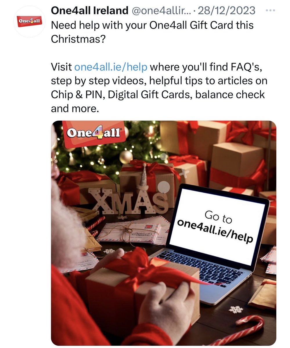 With out doubt the worst customer service I’ve ever experienced @one4allireland very embarrassing the fact you can’t get call back or help with cards that won’t work in my business’s for customers or staff . Shocking on all fronts .