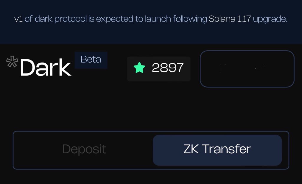 designape_'s tweet photo. @level941 Dark protocol - @privateLP &amp; its governance token $DARK

Solana 1.17 upgrade is expected in ~1 week. https://t.co/xpF3qrNmYN