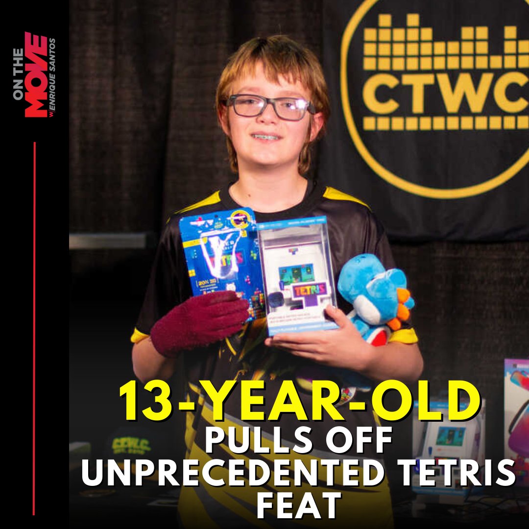 MoveWithEnrique's tweet photo. A 13-year-old Oklahoma youngster just did something no one has ever done before - beat the original Nintendo version of Tetris. Tetris whiz and YouTuber Willis Gibson managed to reach the legendary 'kill screen' at level 157 - a point at which the game crashes and can no longer f https://t.co/aE3tovbrs5