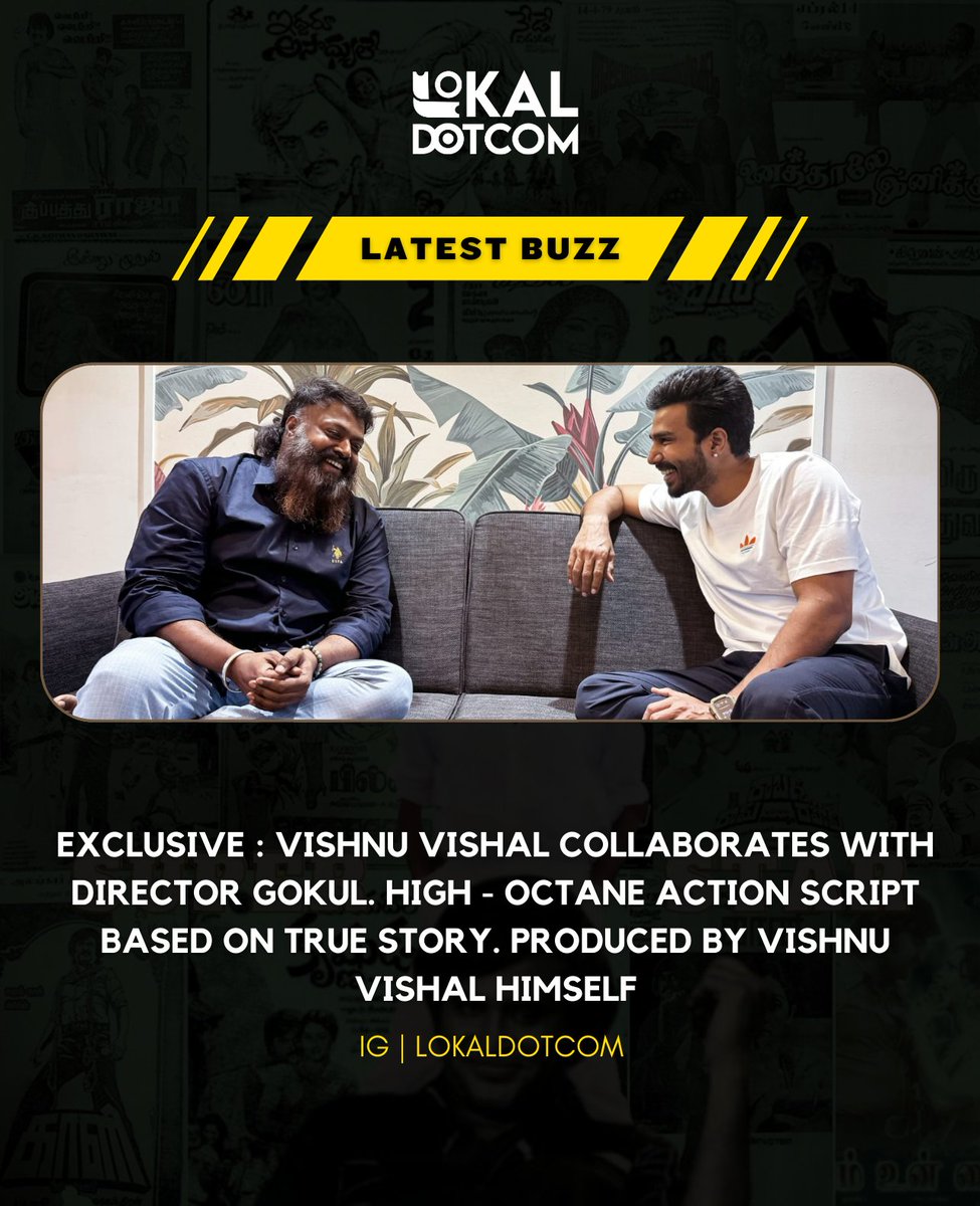 lokaldotcom's tweet photo. #VVStudioz10 - Vishnu Vishal Joining hands with Director Gokul for a wacky, high octane action entertainer. https://t.co/DiSE2Scxgq
