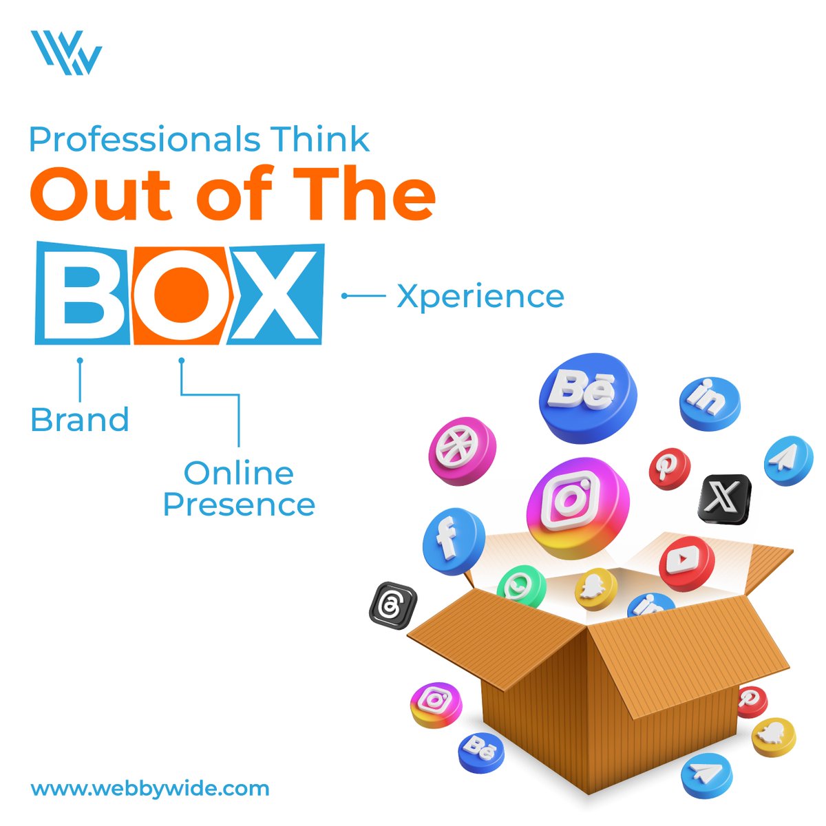 webbywide's tweet photo. Innovation knows no boundaries #ThinkOutOfTheBox
.
Visit for more: https://t.co/ZPyHwjfZ5H
.
#webbywide #socialmedia #outoftheboxthinking #brand #onlinepresence #expertise #professionalservices #branding #marketing #digitalmarketing #marketingagency #agencycompany #designing https://t.co/wN9eIMFMEw