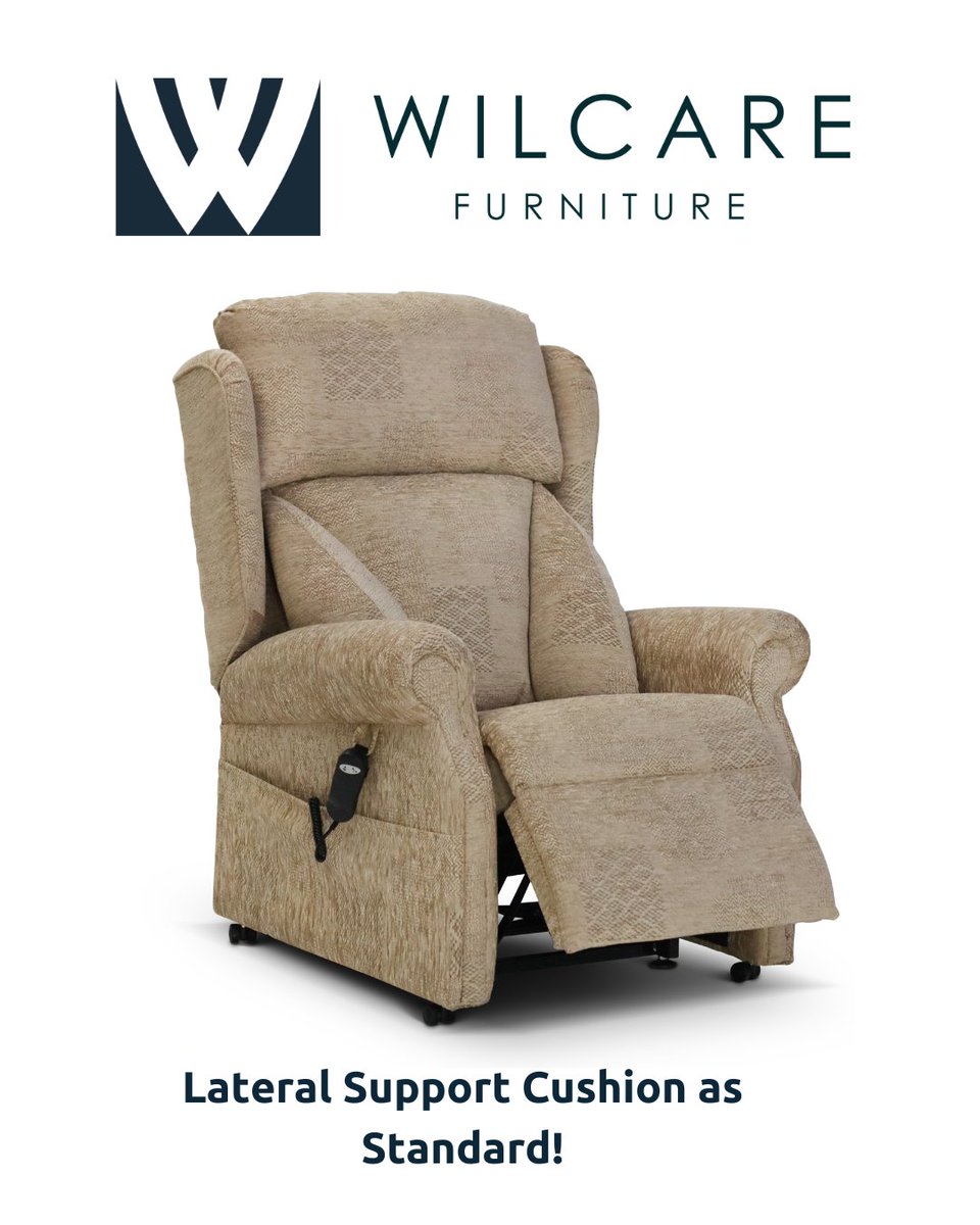 Made in Britain our Senydd rise recliner is supplied with a tilt-in-space mechanism, which when reclined allows the fixed back and seat to move with one another, promoting better posture. Lateral cushions supplied as standard provide comfort and support. #MadeInBritain #Recliner