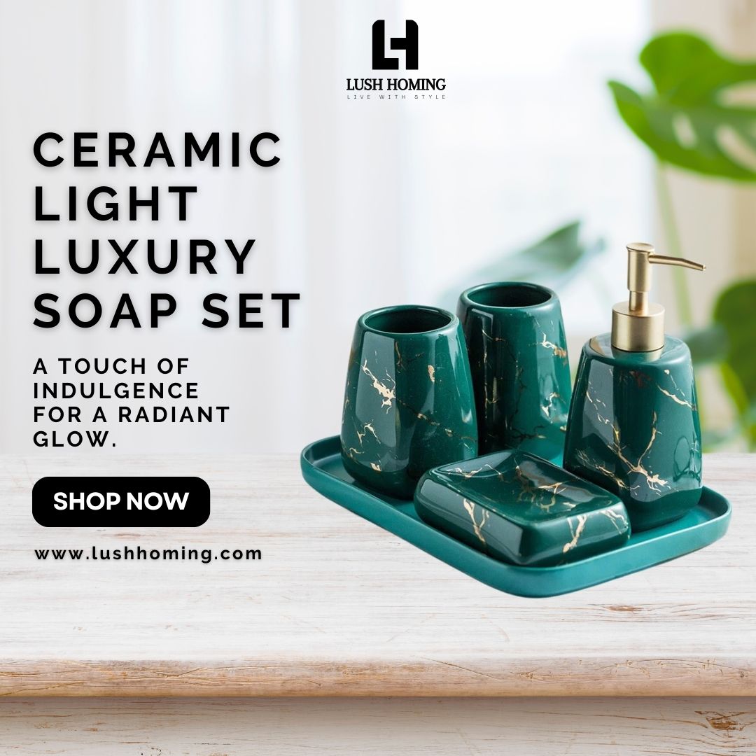 Elevate your daily pampering routine with this ceramic light luxury soap set. lushhoming.com #lushhoming #LuxurySoaps #CeramicBeauty #BathroomEssentials #SelfCareSunday #LightLuxury #PamperYourself