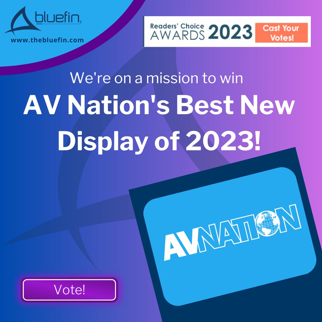 BluefinLcd's tweet photo. We're on a mission to win @AVNationTV's Best New Display of 2023, and we need your help! Vote for Bluefin in this exciting tournament. Every vote is a step closer to victory! Vote here: https://t.co/OLbw0YoUSi
#Vote #Bluefin #AVNation #BestNewDisplay #UltraWideScreen https://t.co/lcixmocGTH