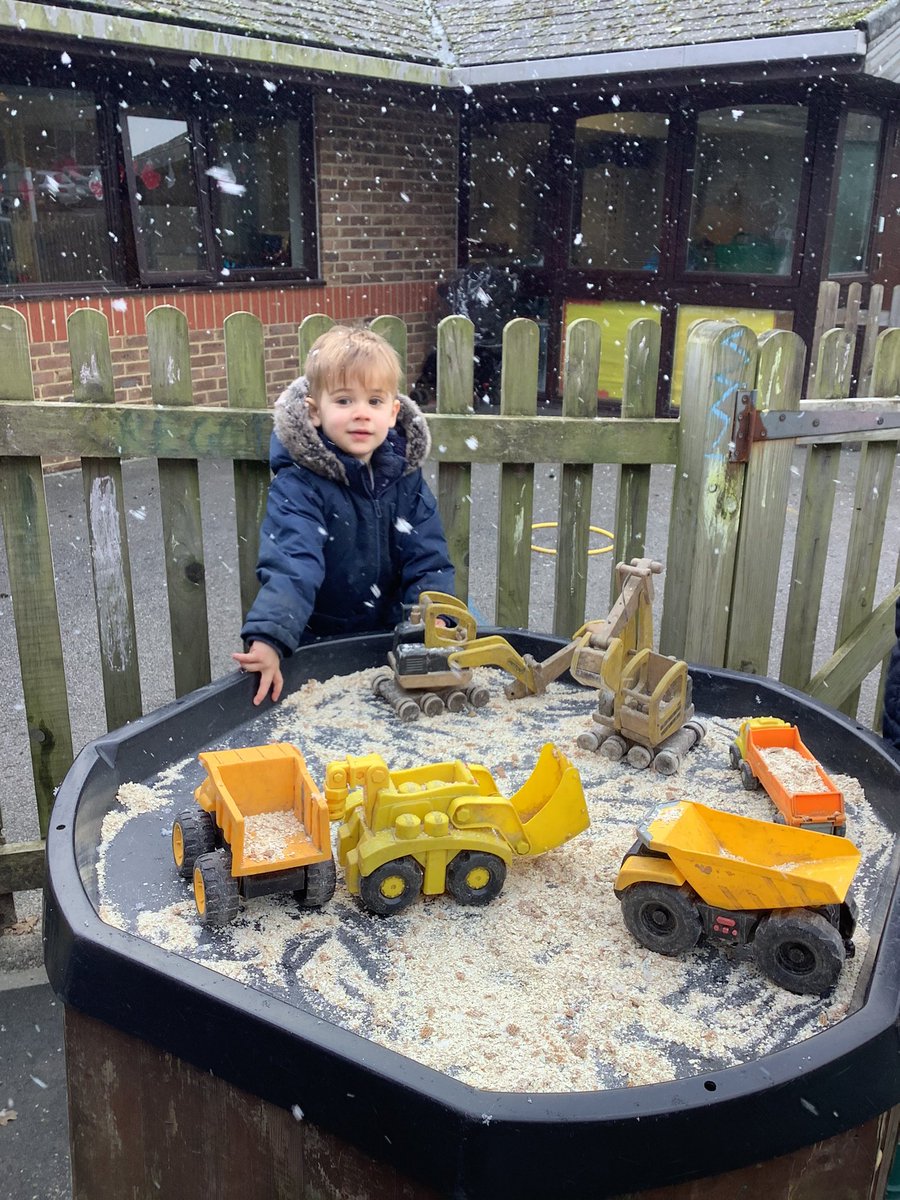 RobsackN's tweet photo. ❄️❄️The children are having a great time playing while it's snowing! They are trying to catch snowflakes. I wonder how many they caught?1️⃣2️⃣3️⃣ 🌨️@R_S_Wood #outdoorlearning https://t.co/ST0UNbVMVf