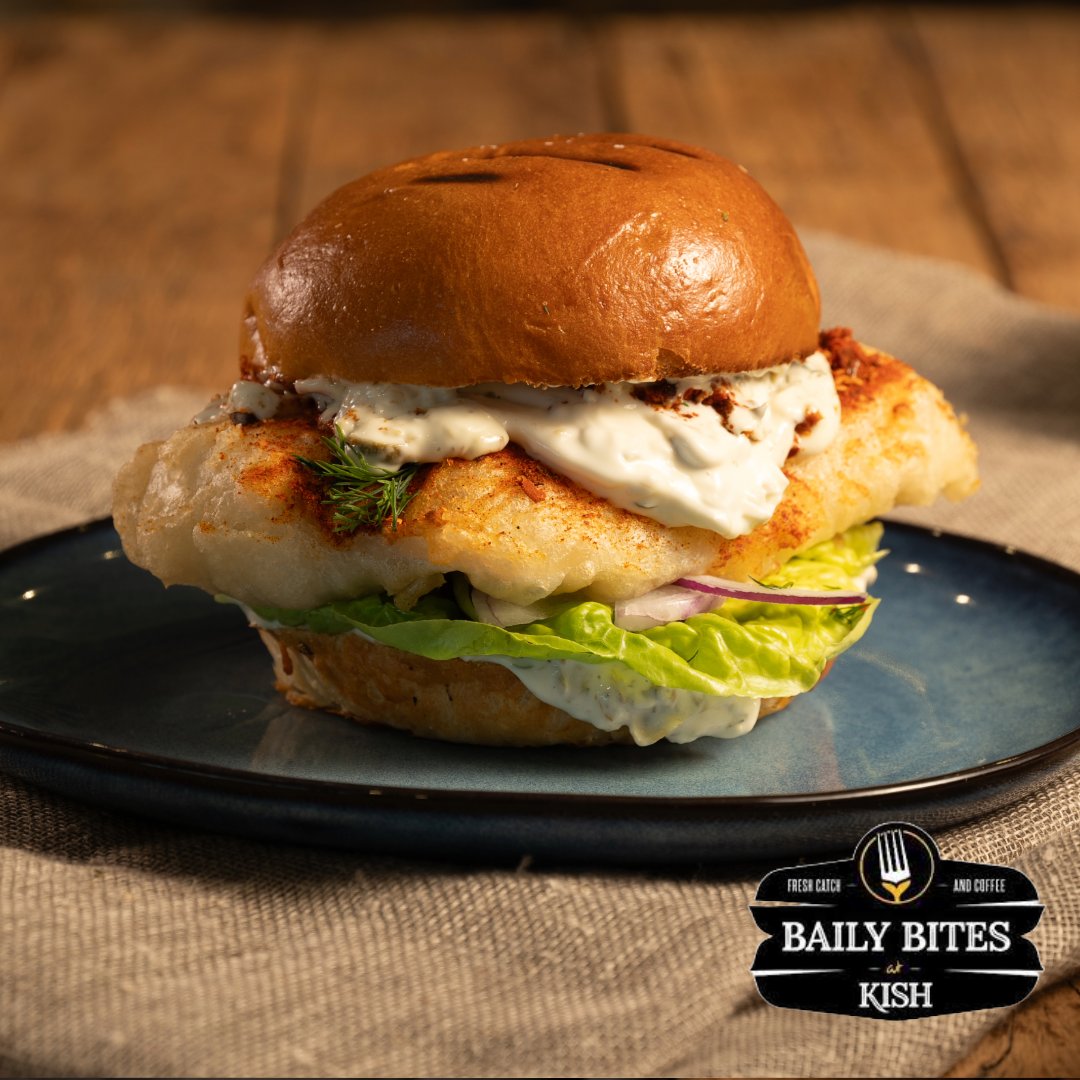 🐟🍔 Lunchtime cravings got you feeling hook, line, and sinker? Don't worry, we've got you covered! Our handmade fish burger is the catch of the day, made with only the finest ingredients to satisfy your taste buds. #atbailybites. Let's support Irish 🇮🇪 businesses together! 🍽️🇮🇪