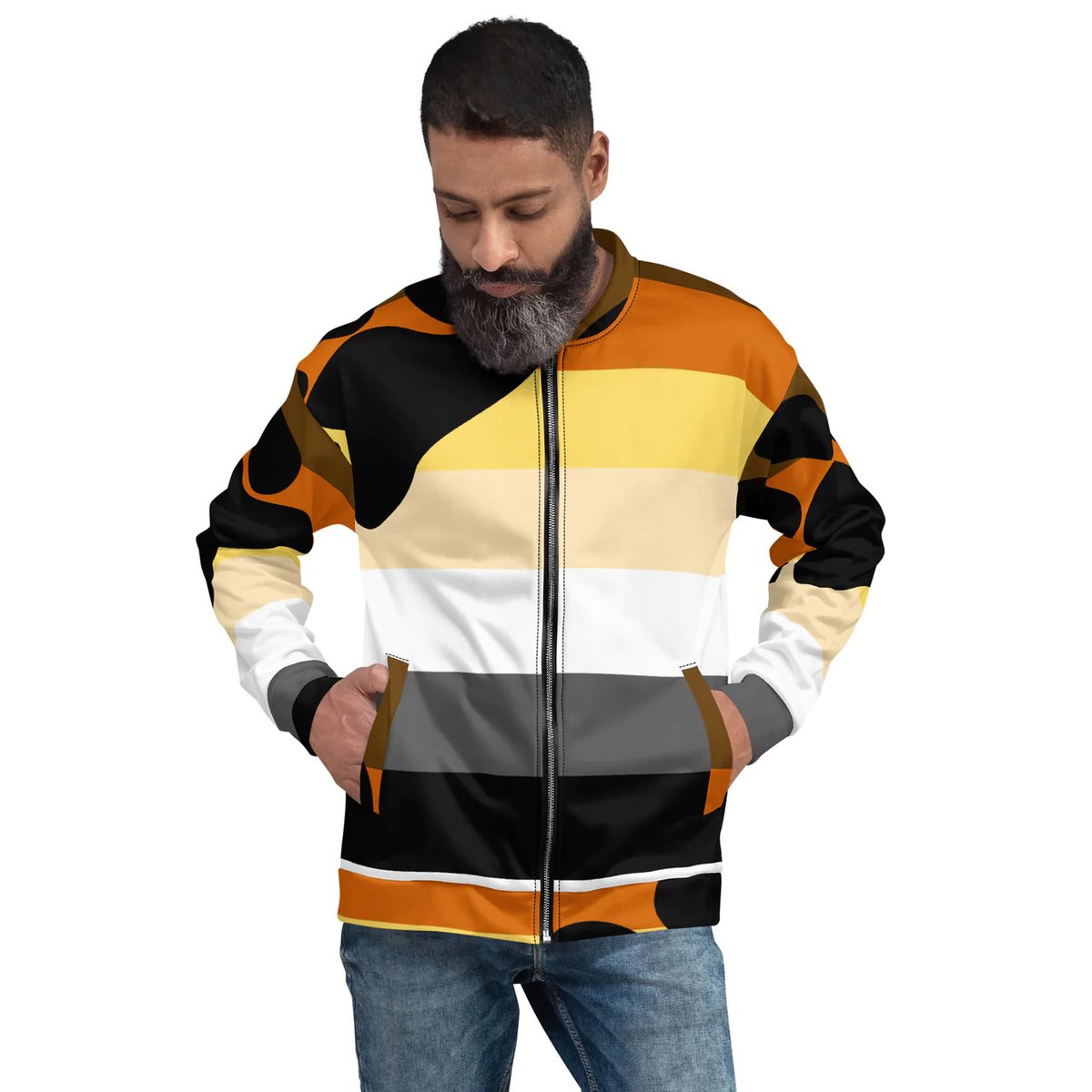 Shava_io's tweet photo. Bear Your Pride with Every Step! ๐ป๐งฅ Check out our 'Bear Flag' Unisex Bomber Jacket. Crafted from 100% polyester with cozy brushed fleece inside. Stylish, sturdy, and perfect for any season. Shop now at https://t.co/wf1Js4ku6Y! #BearPride #LGBTQIAFashion #SHAVA https://t.co/jSuEAbDpS1
