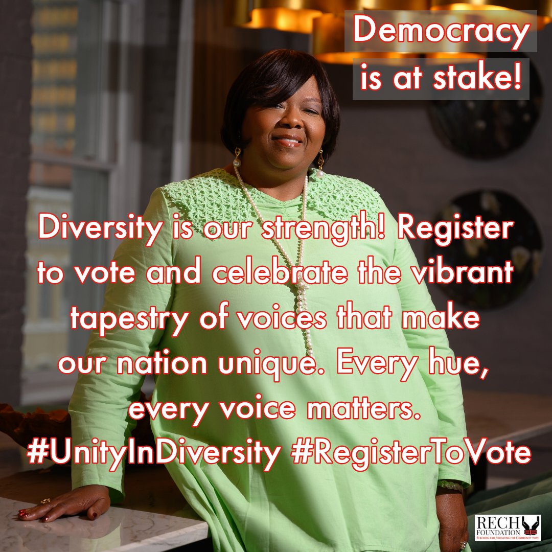 rechpauline's tweet photo. Diversity is our strength! #Registertovote & celebrate the vibrant tapestry of voices that make our nation unique. Every hue, every voice matters. 🗳️🇺🇸 #UnityInDiversity #RegisterVote #FICPFM #Q4D #SPLC #VoteYourVoice #solutionist #helpinthehouse #iamaningredient #JusticeGeneral https://t.co/gMBztZVxKs