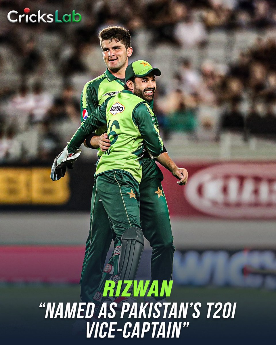 CricksLab's tweet photo. π΅π°π Mohammad Rizwan takes on a new role as Pakistan's T20I vice-captain! π A leader on and off the field, ready to shine in this new chapter.
#Crickslab #CrickslabLive #Cricket #CricketNews https://t.co/vbjkRpED0o