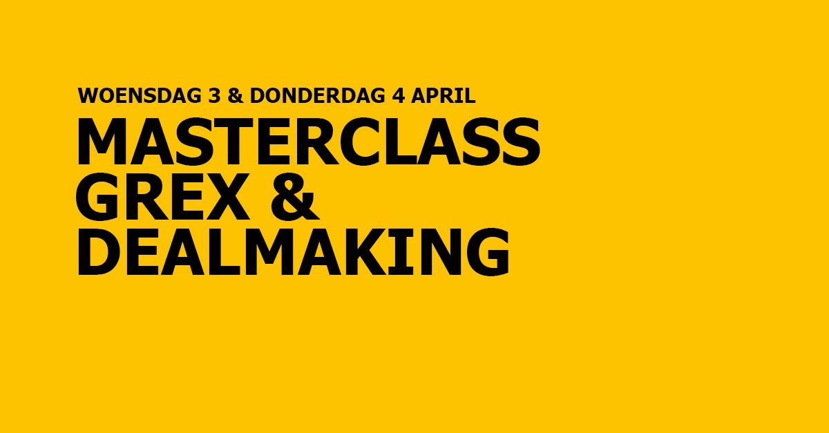 Op onze Masterclass GREX &amp; Dealmaking leert u alle actuele rekenbegrippen en regelgeving rondom integrale grondexploitaties en grondbeleid. U wordt ook getraind op dealmaking: hoe komt u tot goede gronddeals vanuit alle stakeholders? Schrijf u nu in bit.ly/4aKjzot