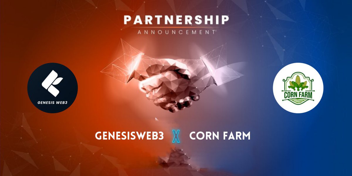 AirdropComic's tweet image. 🍀 Exciting News! 🚀  We&apos;re thrilled to announce a strategic partnership between Genesisweb3 and @CornFarm_CRF! 🌽🤝

 Together, we&apos;ll cultivate success in the crypto space, sowing the seeds of innovation and community growth. Stay tuned for a harvest of collaboration! 🚜🌐