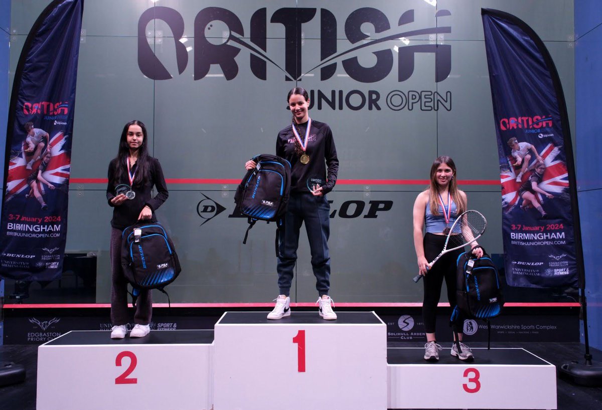 Congratulations 🥳🎊to Anahat Singh for winning a silver medal in the GU17 category and Aryaveer Dewan for securing a bronze in the BU15 category at the British Junior Open held at The University of Birmingham from January 3rd to 7th, 2024. @BJOsquash @Media_SAI @indiasquash .