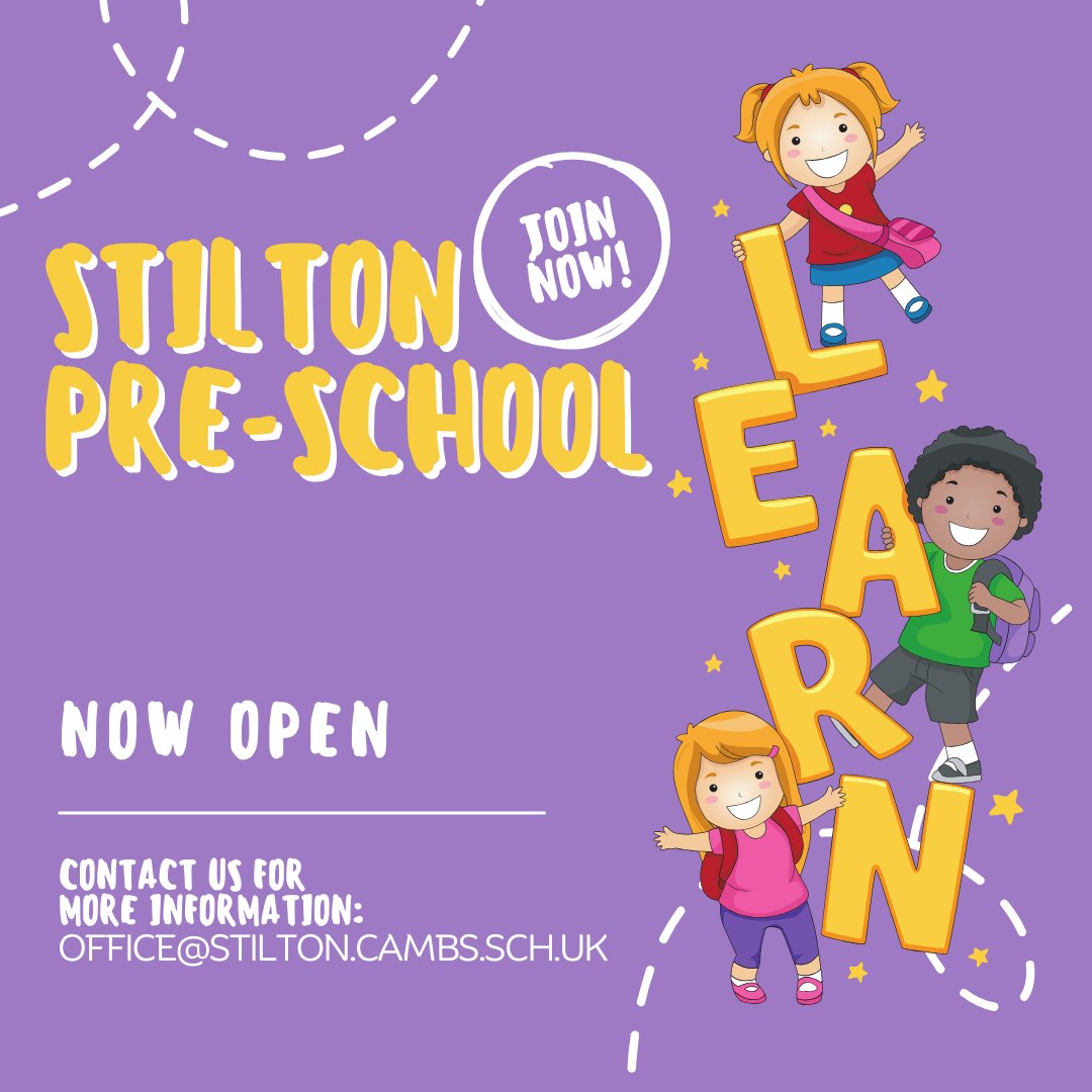 We are so excited to announce that our pre-school is officially OPEN! Today we welcomed our first pre-school pupil into school. Please get in contact with the school office for more details about our brand new provision for 3 year old's and above #excitingtimes #StiltonPreSchool