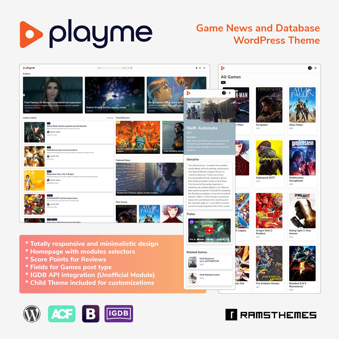 RamsThemes's tweet photo. PLAYME New Update ⚡️
v 1.0.9.1
See full changelog ✅
➡️ https://t.co/gKNFfdY5S8
#wordpress #videogames #bootstrap #themes #igdb #templates https://t.co/qCnsd8VvBO