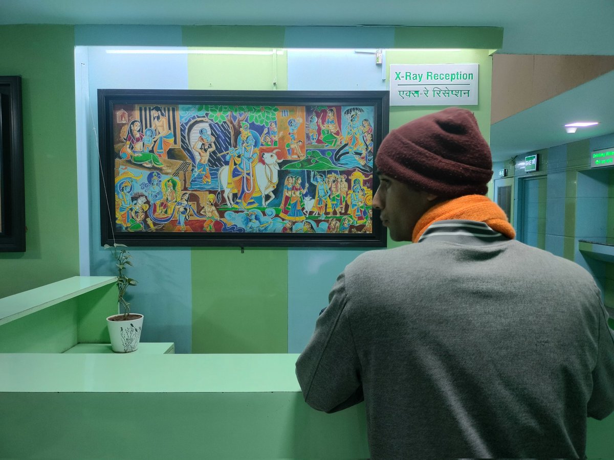 ISKCONjaipur's tweet photo. That's wonderful to hear! It's heartening when large institutions, like @SDMHJaipur hospital, appreciate and showcase the richness of cultural art, such as the splendid Krsna painting. It's a testament to the support for diverse cultural expressions in such significant places. 🙏 https://t.co/pWclZUbZNx