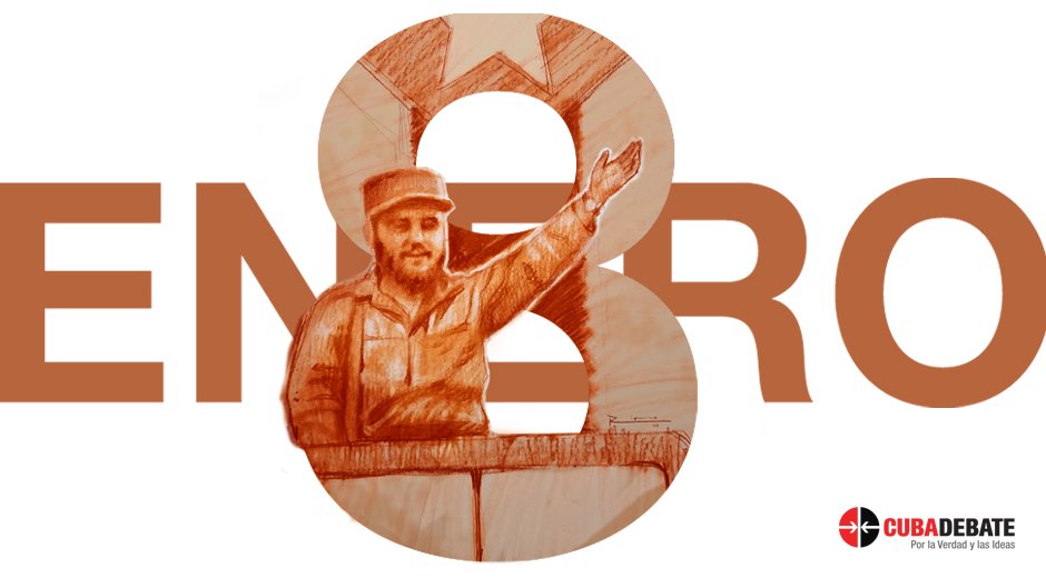 Hace hoy 65 años que el líder de la Revolución Cubana Fidel Castro arribara a La Habana en la Caravana de la Libertad junto a miembros del Ejército Rebelde. La caravana salió el 2 de enero de Santiago de Cuba. Durante el camino Fidel intercambió con el pueblo #EstaEsLaRevolución