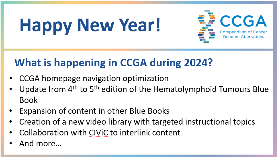 Happy New Year! CCGA is looking forward to another year of working together to evolve our community genomic resource. Volunteer as an author today! ccga.io/index.php/Volu…