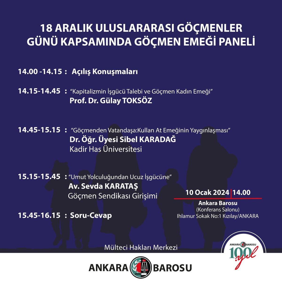 18 ARALIK ULUSLARARASI GÖÇMENLER GÜNÜ KAPSAMINDA GÖÇMEN EMEĞİ PANELİ