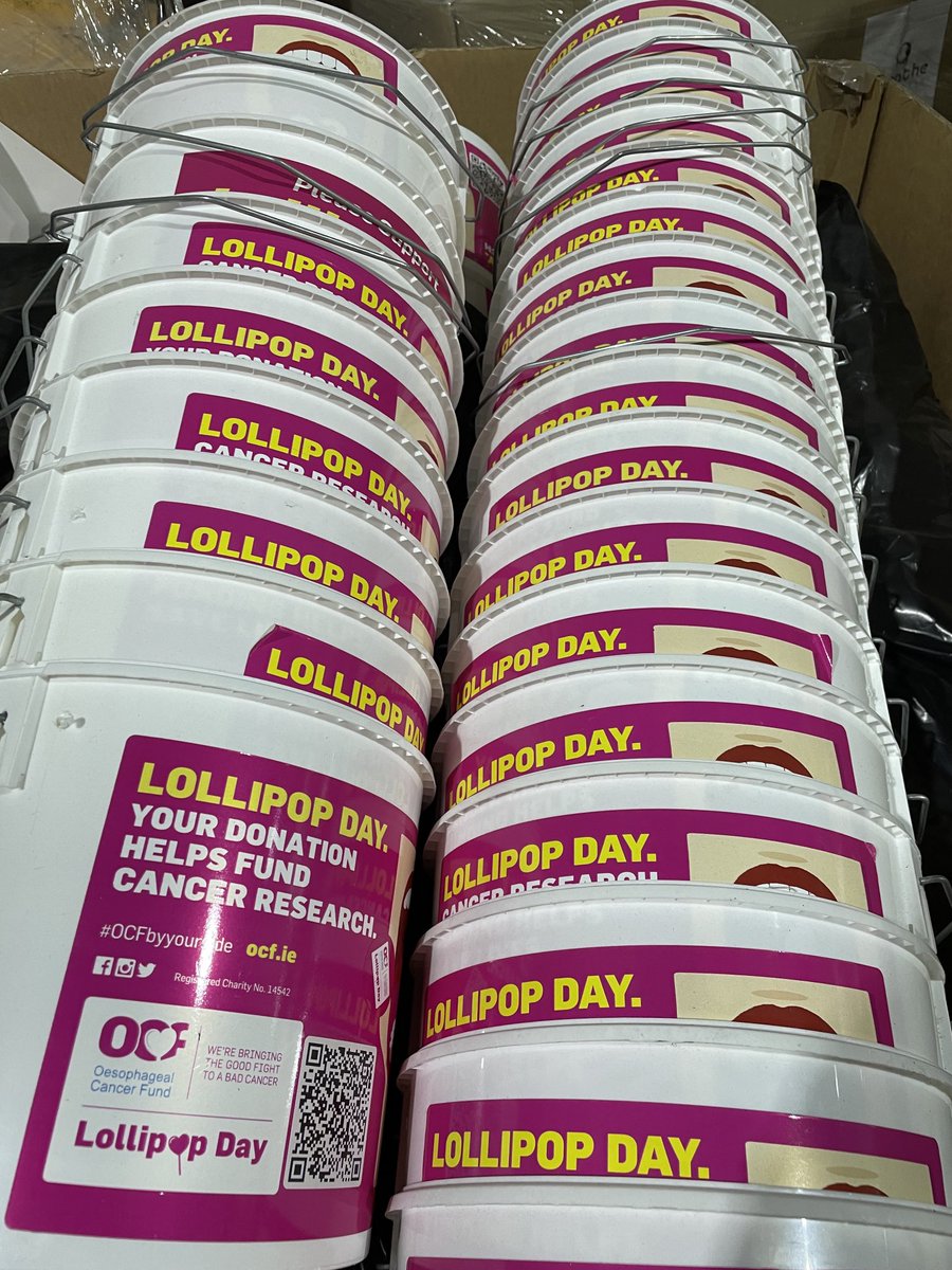 Work stacking up at ⁦<a href="/OesophagealCF/">Oesophageal Cancer Fund</a>⁩ #LollipopDay 23Feb raising money for patient support, research, raising awareness of Oesophageal cancer. Huge thanks to ⁦<a href="/JMC_Ireland/">JMC</a>⁩, our partners, who really deliver and great to see the team 2day
#OCFByYourSide