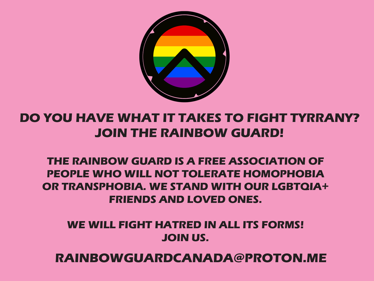 We have a choice. 

We can let homophobia and transphobia run unchecked, or we can make a stand here and now. 

Join me. Let's make our stand together. 
#JoinTheRainbowGuard
#ableg #abpoli #cdnpoli