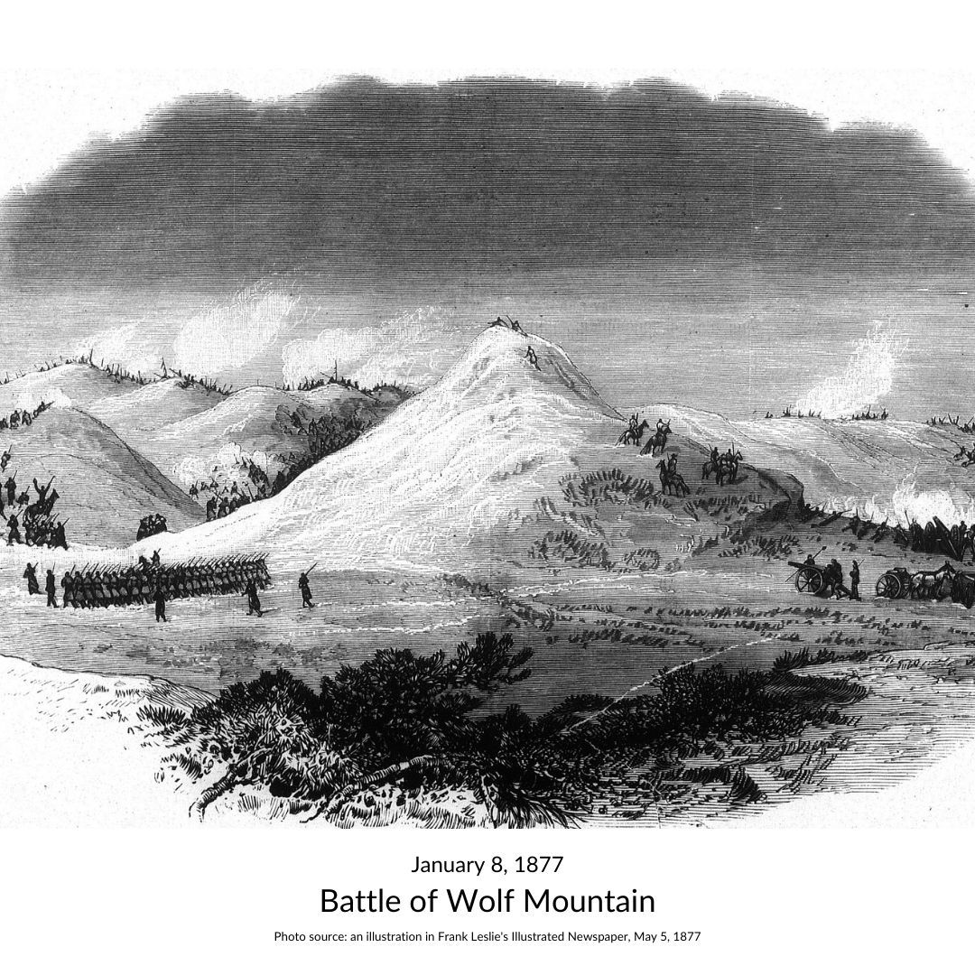 HTDSpod's tweet photo. On January 8, 1877 Crazy Horse and his Sioux warriors fought their last battle with the United States Calvary at The Battle of Wolf Mountain.

Rewind to episodes 77-79 of HTDS to learn more about the Indian Wars.

#HTDS #HistoryPodcast #AmericanHistory #HistoryProfessor https://t.co/yCxNzgG0P0