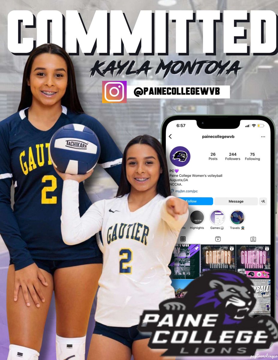 Kayla091305's tweet photo. I wanna thank the man above for everything ❤️ 
Also thank my parents for always pushing me to do my best🫶🏽
~I have officially committed to Paine College to continue my journey playing volleyball🙌🏽🏐
#GoLions💜🦁 https://t.co/NXkSX8X8dI