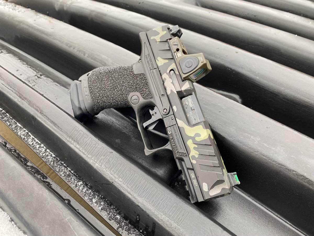 GreatLakesCW's tweet photo. Walther PDP Michigan pkg
#getagrip #stippling #stippledgrip #dotlife #cerakote https://t.co/wMf2epM0WC