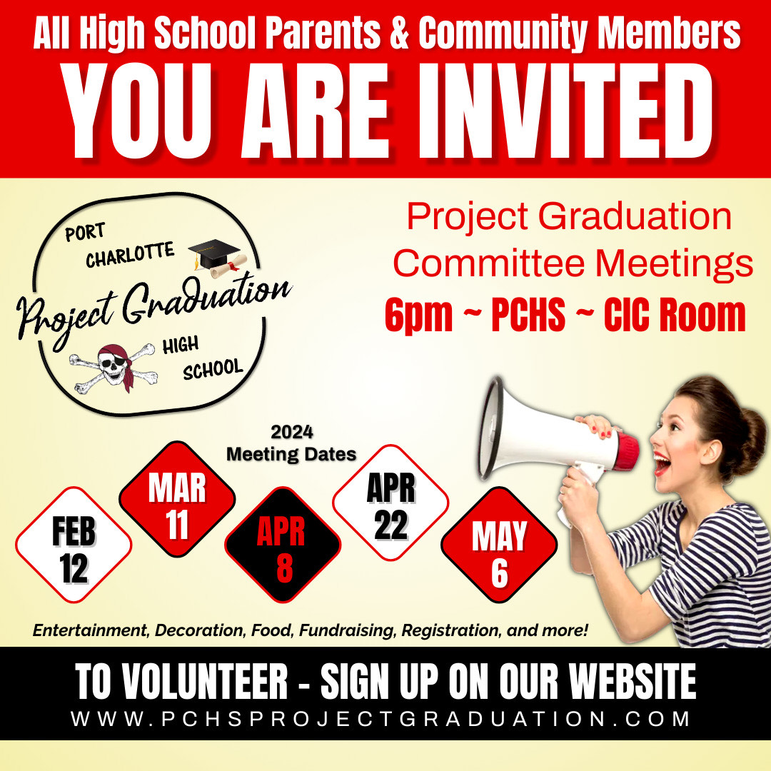 piratespchs's tweet photo. Attention all high school parents &amp; community members! Project Graduation is around the corner and there are 5 upcoming meetings to help plan a great night for our Pirates! #GetInvolvedStayInvolved 🏴‍☠️ https://t.co/lnmUGoUk1S