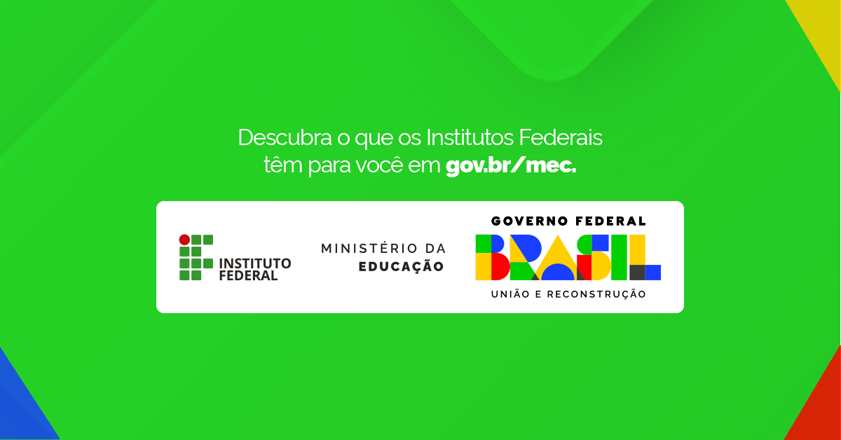 Os Institutos Federais são a cara do Brasil. Têm inclusão e milhões de vidas transformadas. Têm qualificação profissional, cursos técnicos e cursos superiores gratuitos em todos os estados do país. Saiba mais em gov.br/mec.

#redefederal #mec #mineducacao