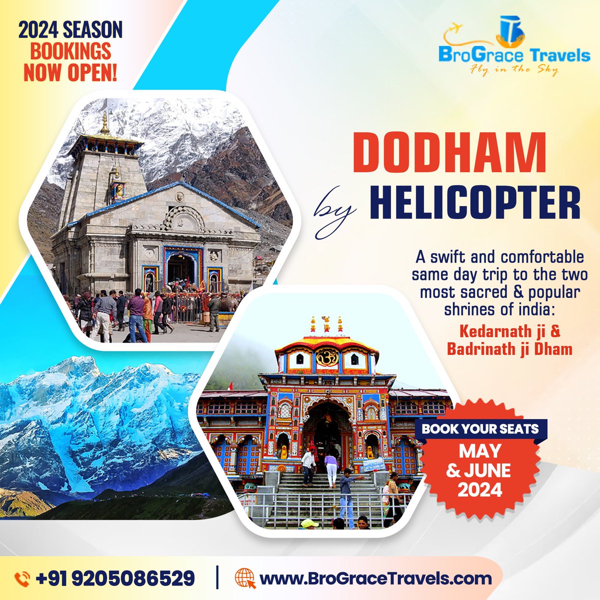 BroGraceTravels's tweet photo. Embark on a divine journey with Brograce Travels as we present the exclusive Dodham by Helicopter offer to the sacred abode of Shri Ram. 
.
.
.
Book Now 
📱 +91 9205086529
📩  info@BroGraceTravels.com, BroGraceTravels@gmail.com
🌐  https://t.co/z9ZgWno5dN
.
.
.
.
#BrograceTravels https://t.co/0kglDRcKp4