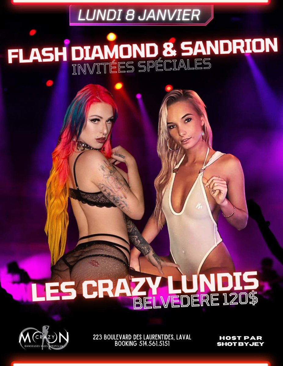 danseuses's tweet photo. Ce soir à Laval au Crazy Moon

#laval #danseuses #flashdiamond #sandrion https://t.co/ULNBsBFb88