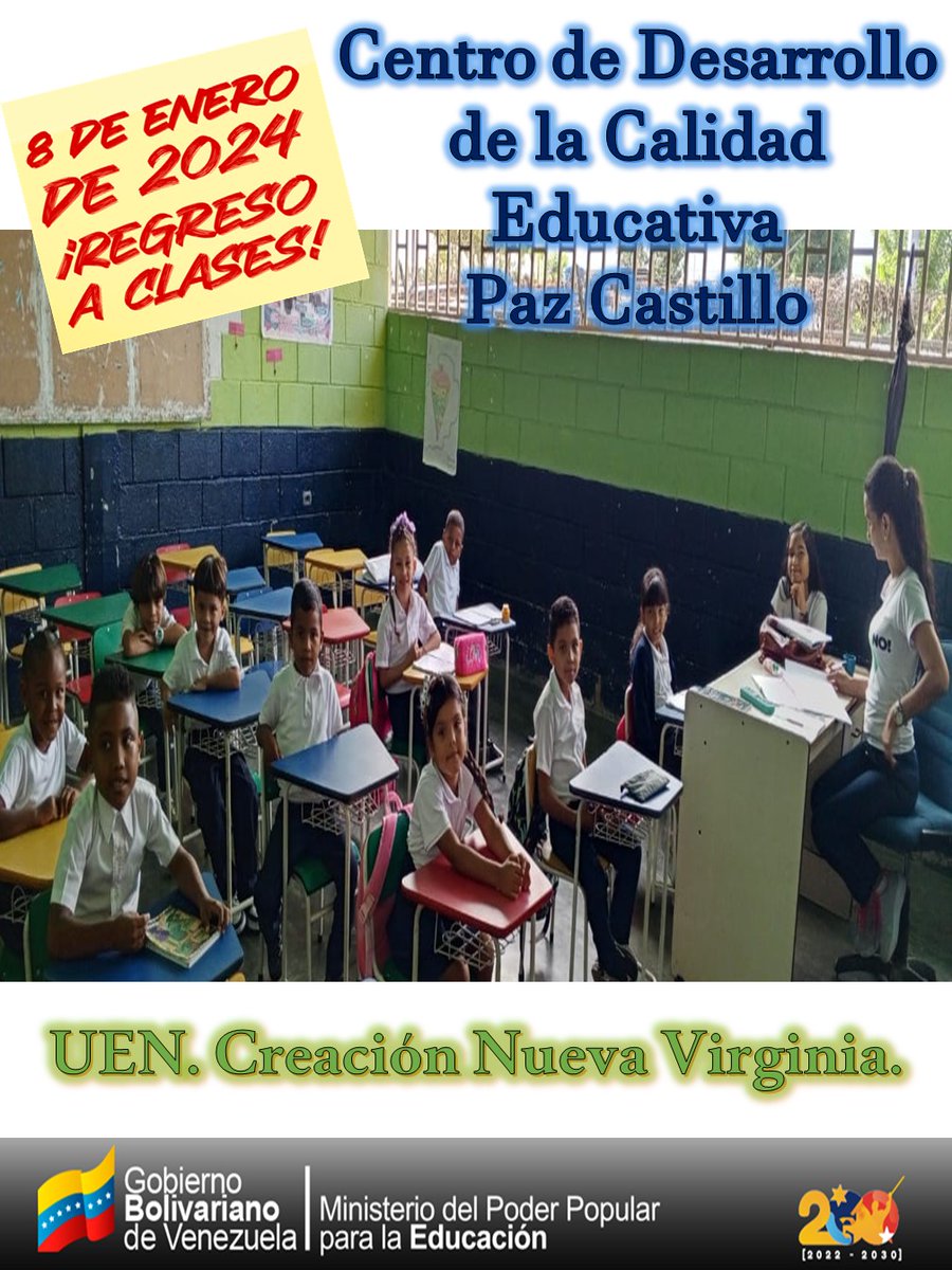 El CDCE Paz Castillo, Activo con nuestros estudiantes en las aulas de clases de la UEN. Creación Nueva Virginia, recibiendo este año 2024 con las pilas recargadas. #SifontesSeAcercaAlPanteon