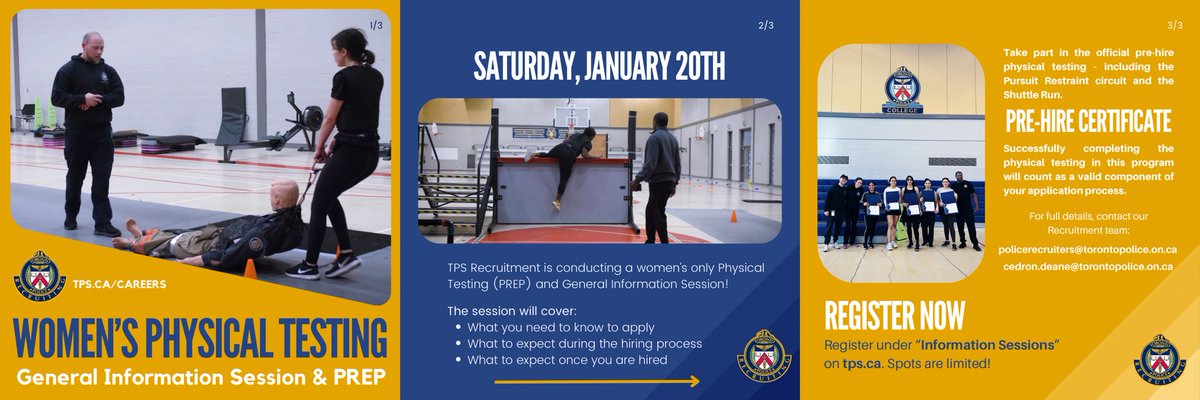 TPSRecruiting's tweet photo. Join us for our women's only physical testing session on January 20th! This session provides comprehensive guidance on the application process, expectations during the hiring process, and insights into your role once hired. https://t.co/CORS6RaS4T
