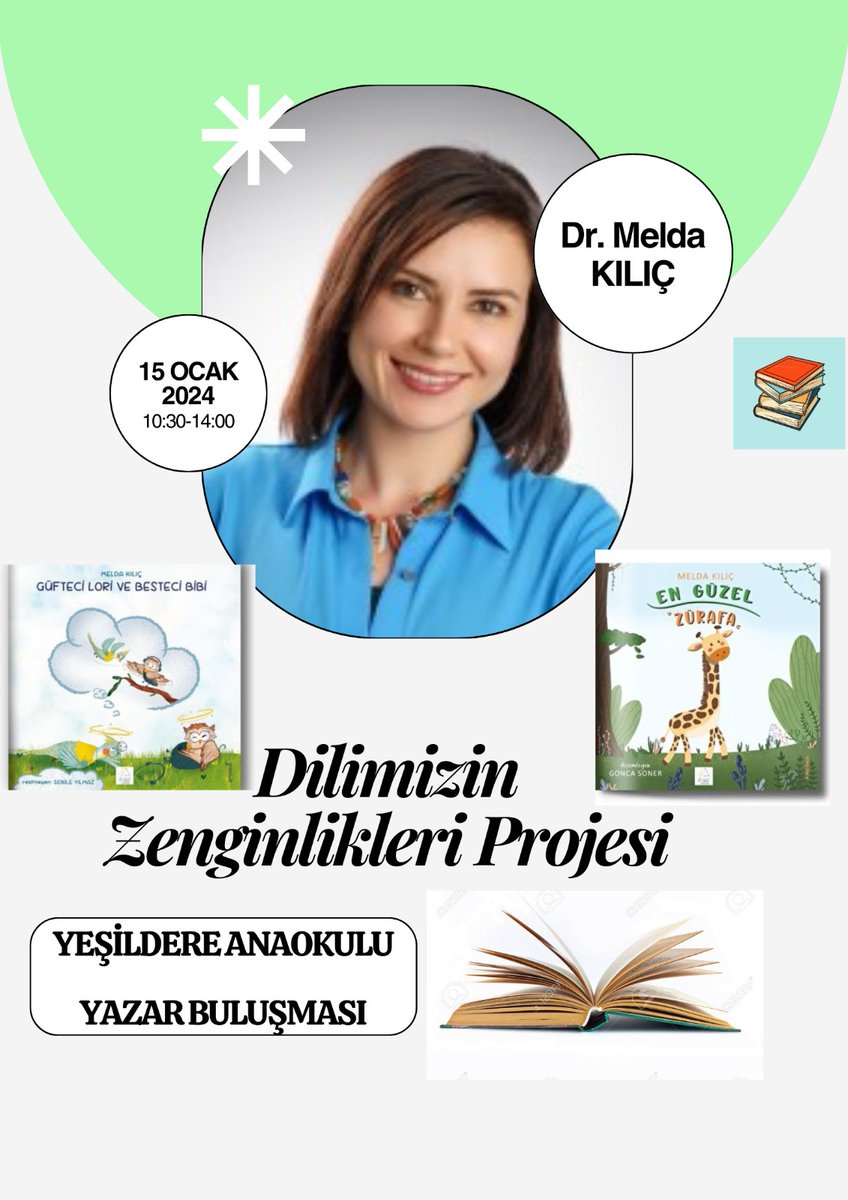 Dilimizin zenginlikleri projesi kapsamında  yazar bulusmasi etkinliginde 15 Ocak Pazartesi  Dr Melda KILIÇ okulumuzda 📚📖<a href="/samsunmem/">Samsun İl Milli Eğitim Müdürlüğü</a> <a href="/MemAtakum/">Atakum İlçe Milli Eğitim Müdürlüğü</a> <a href="/DGenc55/">D. Genç</a>