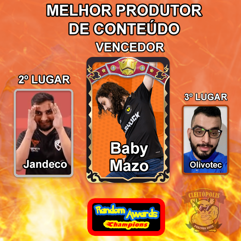 Cleitopolis's tweet photo. Categoria difícil, tá?! O vencedor é o @BabyMazo, que ensina e também corrompe, seguido pelo espanca veterano @jandecooo com conteúdos INCRÍVEIS (sem meme) e por fim o talvez pai do ano @olivotec xingando calvos.
#GOCU #PokemonUnite #Pokemon #RandomAwards https://t.co/AsjVlQWoKZ