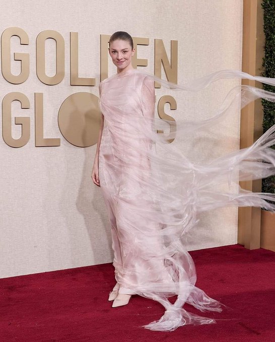 Hunter Schaefer was giving Audrey Hepburn last night at the Golden Globes, so proud of the feats she
