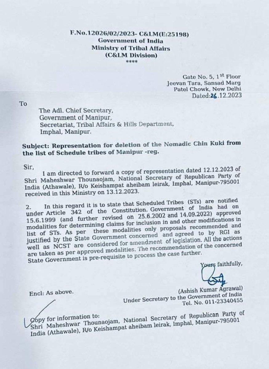 paolienlal's tweet photo. Meitei bluff called by central government 😊 https://t.co/1LDV9G2fIJ