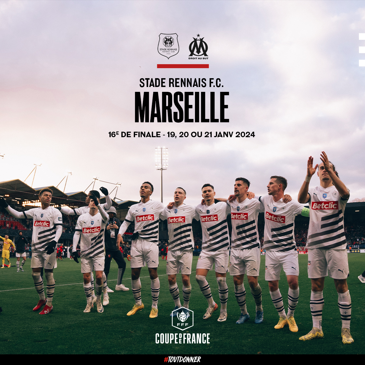 staderennais's tweet photo. Les Rouge et Noir recevront l'Olympique de Marseille en 16e de finale de @coupedefrance. 🏆

#ToutDonner https://t.co/Ck6a3drv5v