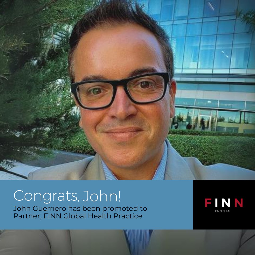 Congrats to John Guerriero, the newest Partner within the FINN Health group!

His understanding of the #Pharmaceutical, #MedTech &amp; #MedDevice industries &amp; innovative approach to problem-solving are a few reasons why we are thrilled to celebrate John's well-deserved promotion!