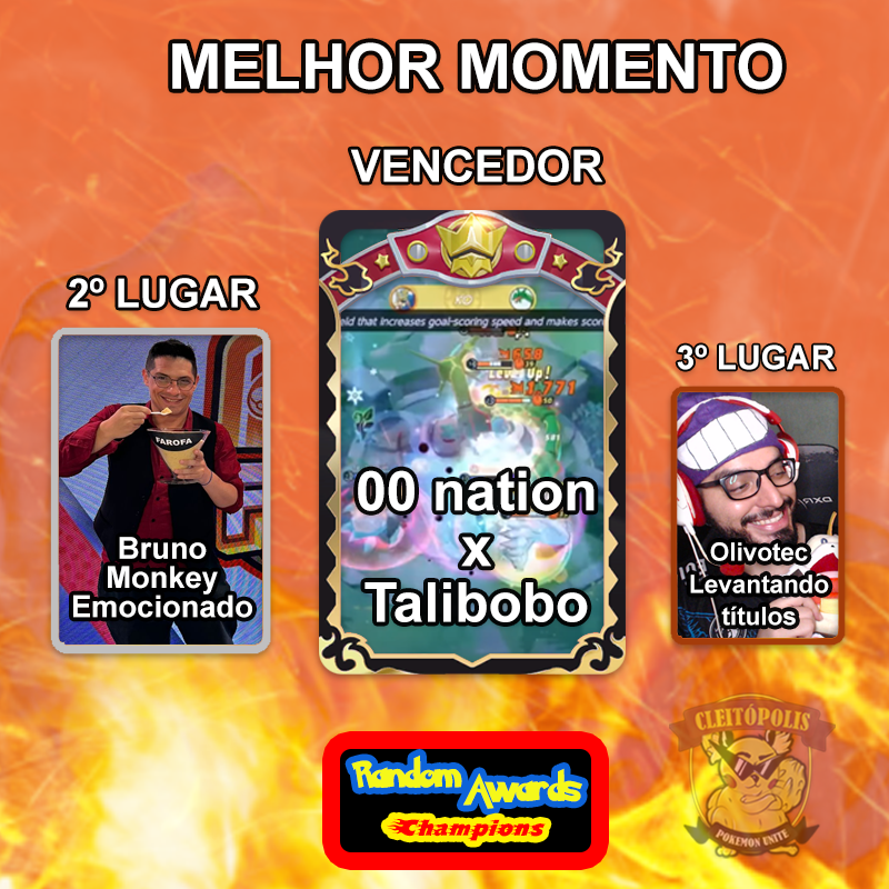 Cleitopolis's tweet photo. Momento que emocionou, a 00 nation socando nos bobo em primeiro, seguido por @brunomonkey22 narrando e emocionando com esse jogo e por fim o @olivotec finalmente ganhando títulos sem ser em 2002, ano do penta!
#GOCU #PokemonUnite #Pokemon #RandomAwards https://t.co/KR9GxvyYPs