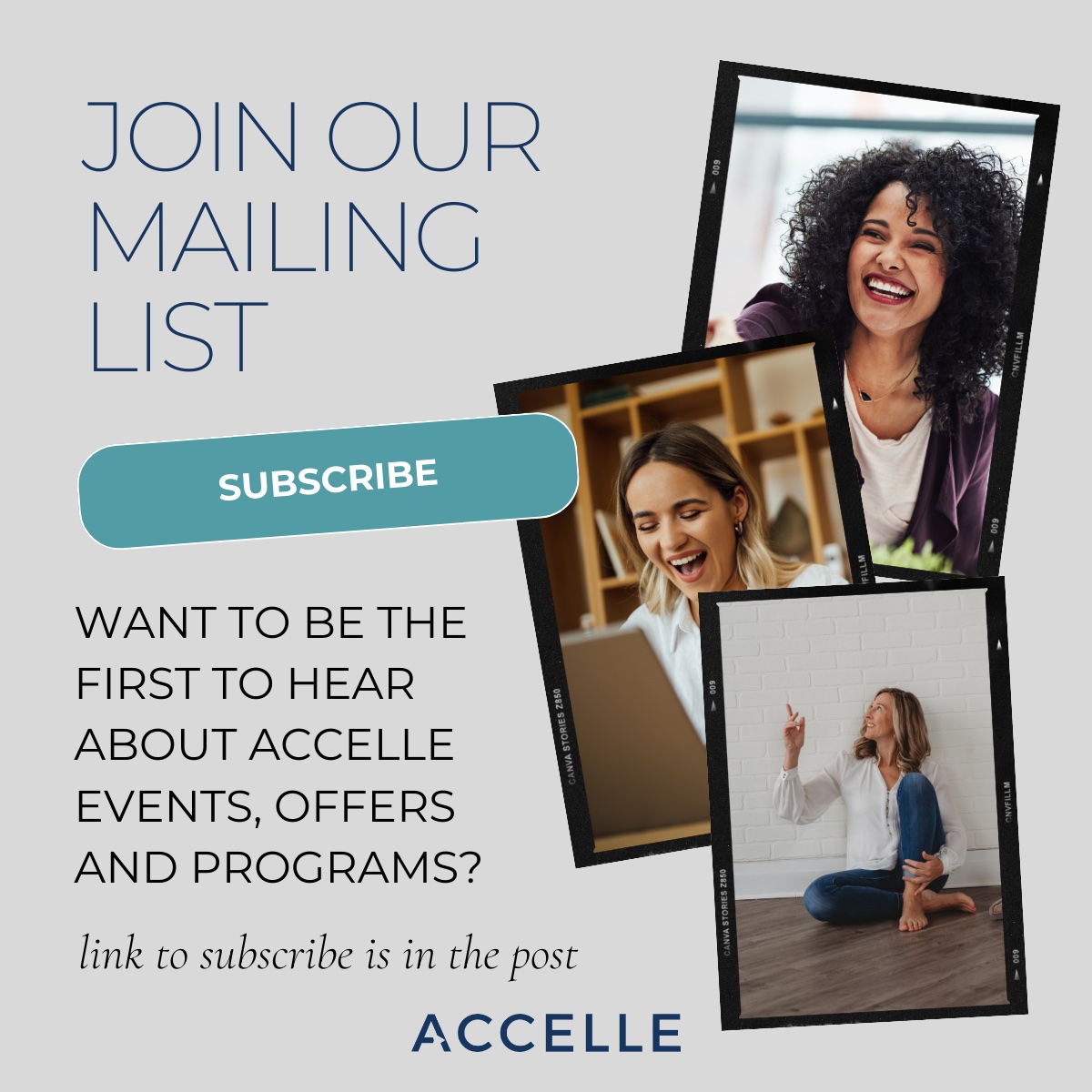Subscribe to the Accelle Newsletter for your VIP pass and early access to events, exclusive programs, and valuable resources! 🎉   🎉Don't miss out on the inside scoop accelle.com/subscribe/