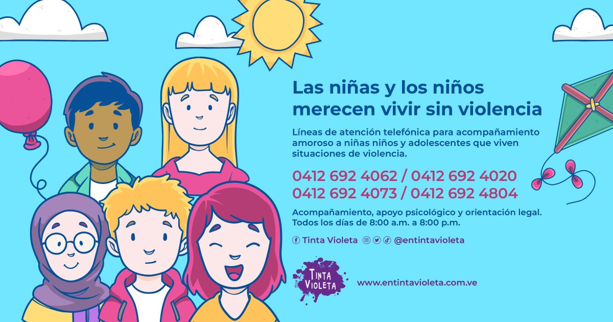 🪁 Las niñas y los niños merecen vivir sin violencia

La violencia deja secuelas imborrables, por ello debemos actuar ante cualquier sospecha.

Para atención de casos ⬇️
📲 Por SMS, WhatsApp y llamadas
⏰ De 8 am a 8 pm
🆓 Servicios gratuitos

#InfanciasLibresDeViolencia