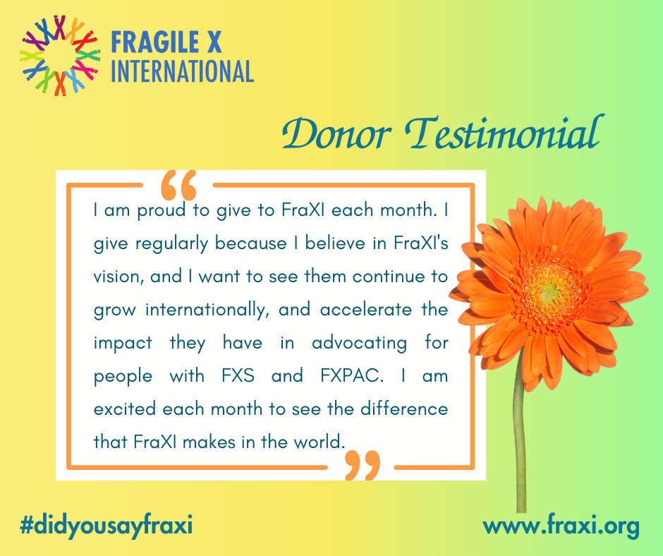 FraXI_FragileX's tweet photo. What people say about FraXI is really important to us. Their opinion pushes us to work with greater commitment and desire. Thank you!
To support us go to https://t.co/deXWM4hNKx and donate.
#togethermakingadifference
#supportus #fragilexsyndrome #didyousayfraxi
#wordsofsupport https://t.co/xsHDY5di8S
