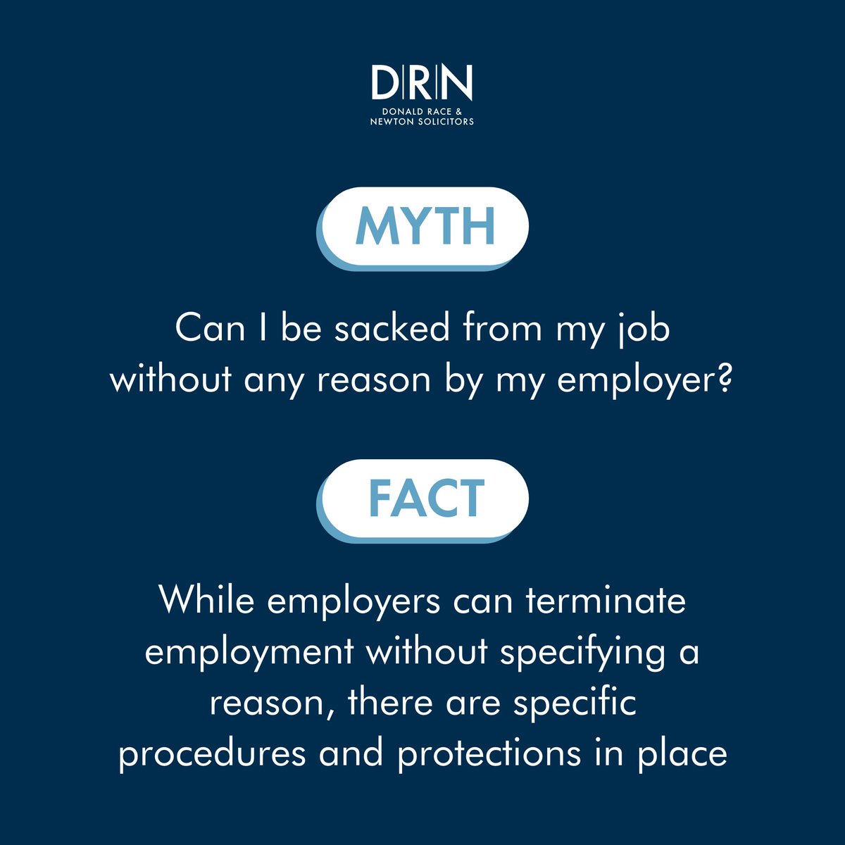 Separating fact from fiction 🔎 If you have questions about your employment situation or believe you've been unfairly dismissed, get in touch with a member of our friendly team 📞 01282 433241 👉 bit.ly/3DqEhtq