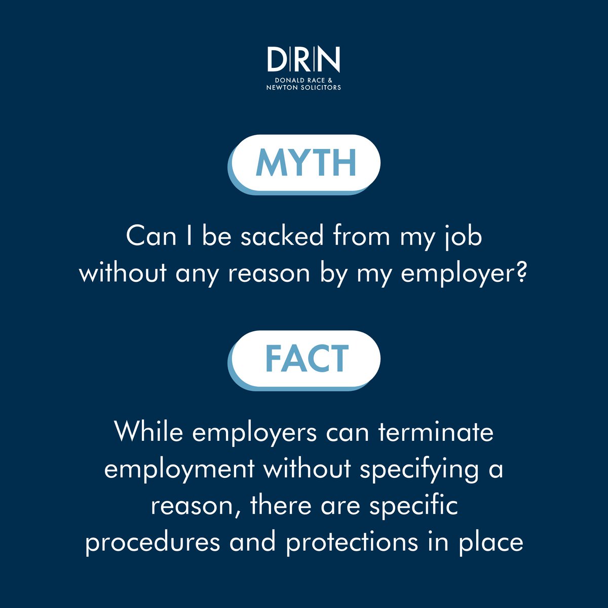 drnlaw's tweet photo. Separating fact from fiction 🔎

If you have questions about your employment situation or believe you've been unfairly dismissed, get in touch with a member of our friendly team 📞 01282 433241 👉 https://t.co/6ZXLHGF9N3 https://t.co/H2peDHjpy2
