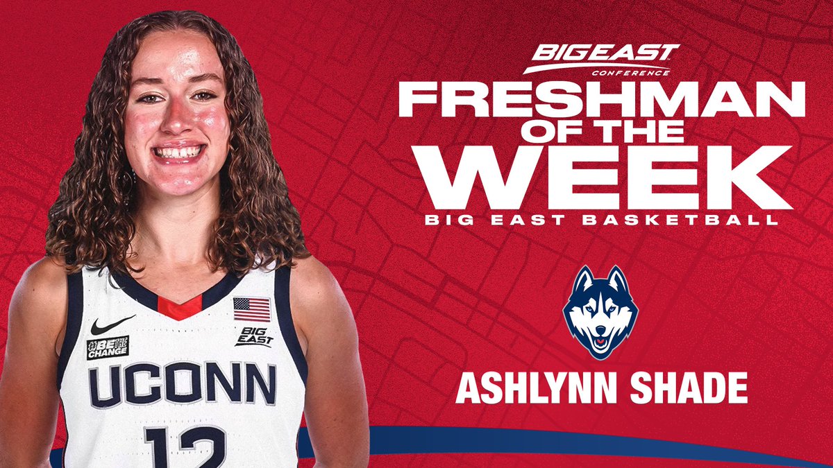 A bucket. 🪣

<a href="/AshlynnShade/">Ashlynn Shade</a> finished third overall and led all BIG EAST freshmen in scoring last week averaging 17.0 ppg in <a href="/UConnWBB/">UConn Women’s Basketball</a>'s wins over #21 Creighton and Georgetown.