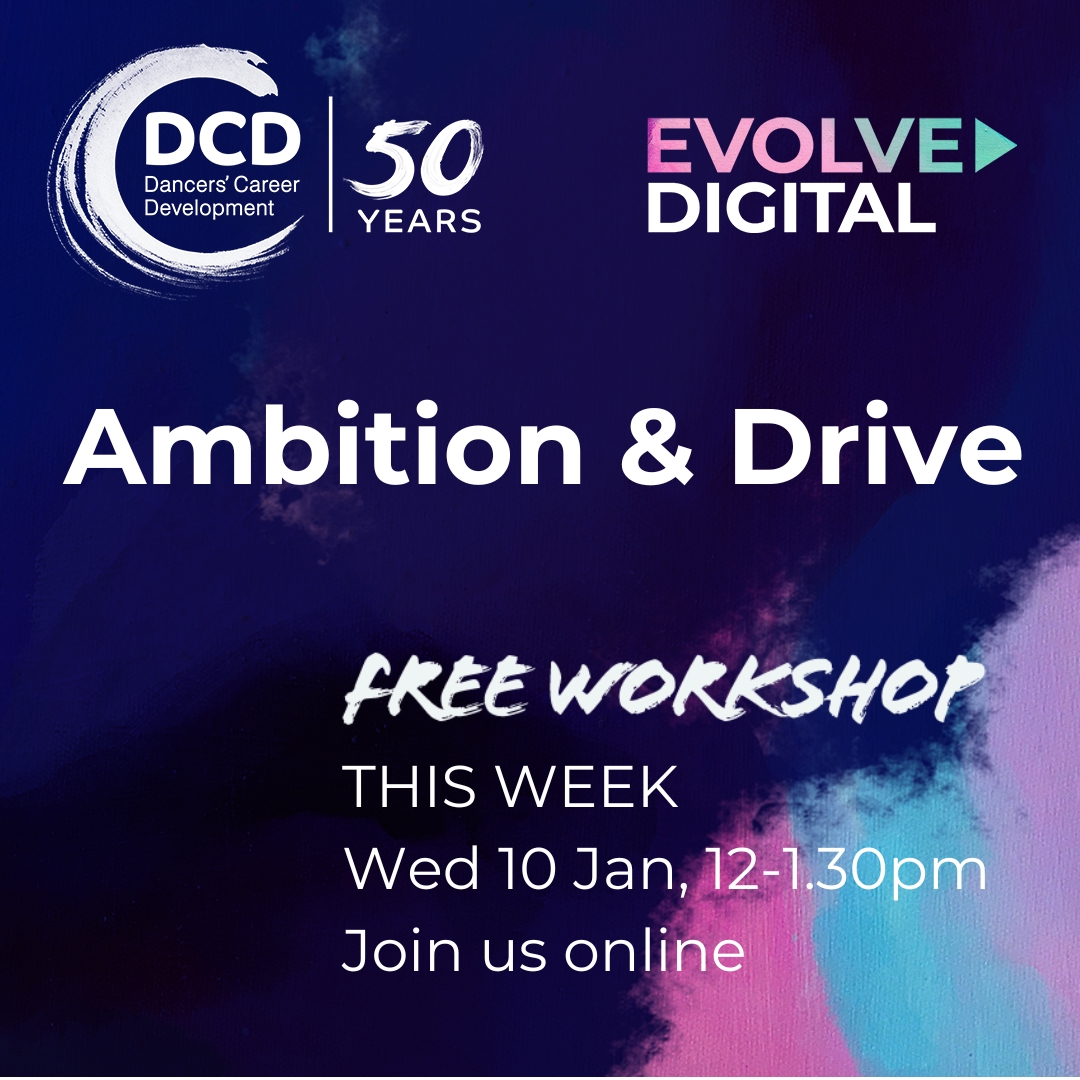 Can you spare an hour and a half this Wednesday for an online personal and professional development workshop designed specifically for dancers?

AMBITION AND DRIVE: HOW TO NOT PLAY SMALL IN UNFAMILIAR WORK ENVIRONMENTS

ℹ️ thedcd.org.uk/dancers/evolve…